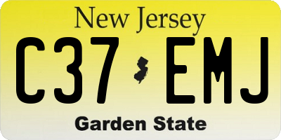 NJ license plate C37EMJ