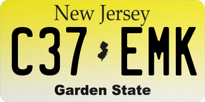 NJ license plate C37EMK