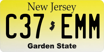 NJ license plate C37EMM