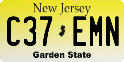 NJ license plate C37EMN