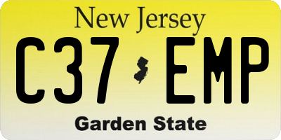 NJ license plate C37EMP