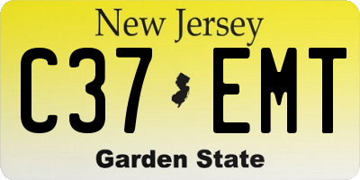 NJ license plate C37EMT