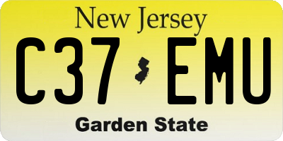 NJ license plate C37EMU