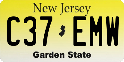 NJ license plate C37EMW