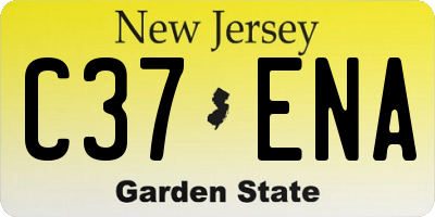 NJ license plate C37ENA