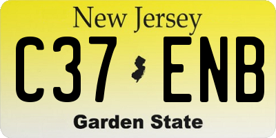 NJ license plate C37ENB