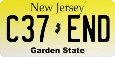 NJ license plate C37END