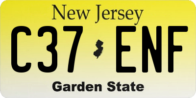 NJ license plate C37ENF
