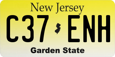 NJ license plate C37ENH