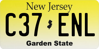 NJ license plate C37ENL