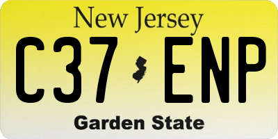 NJ license plate C37ENP