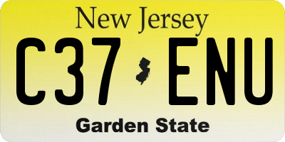 NJ license plate C37ENU