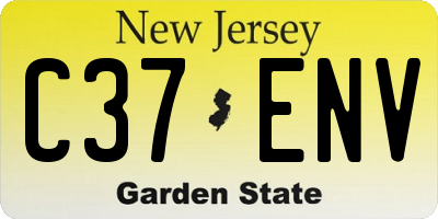 NJ license plate C37ENV