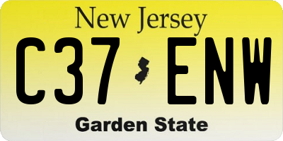 NJ license plate C37ENW