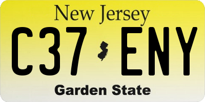NJ license plate C37ENY