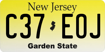 NJ license plate C37EOJ