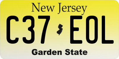 NJ license plate C37EOL