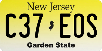 NJ license plate C37EOS