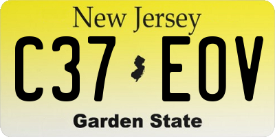 NJ license plate C37EOV