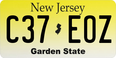 NJ license plate C37EOZ