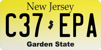 NJ license plate C37EPA