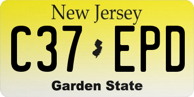 NJ license plate C37EPD
