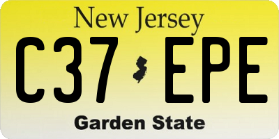 NJ license plate C37EPE