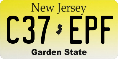 NJ license plate C37EPF