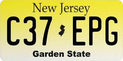 NJ license plate C37EPG