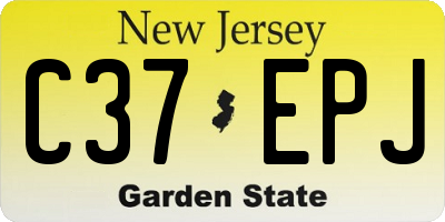 NJ license plate C37EPJ