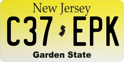 NJ license plate C37EPK