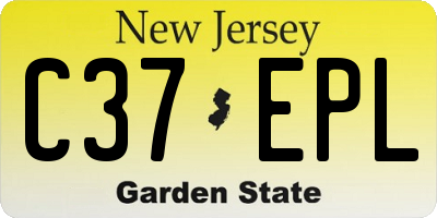 NJ license plate C37EPL