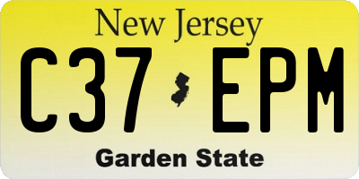 NJ license plate C37EPM