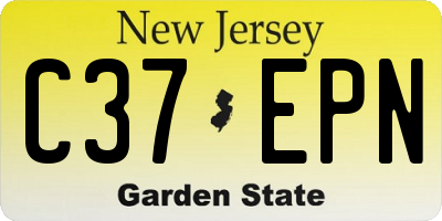 NJ license plate C37EPN