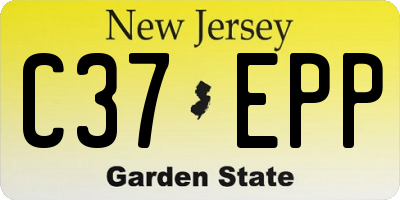 NJ license plate C37EPP