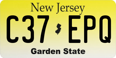 NJ license plate C37EPQ