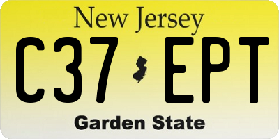 NJ license plate C37EPT