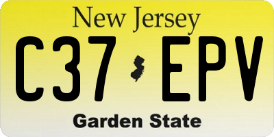 NJ license plate C37EPV