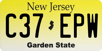 NJ license plate C37EPW