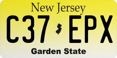 NJ license plate C37EPX