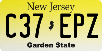 NJ license plate C37EPZ
