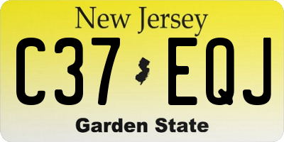 NJ license plate C37EQJ