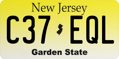 NJ license plate C37EQL