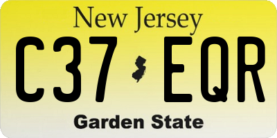 NJ license plate C37EQR