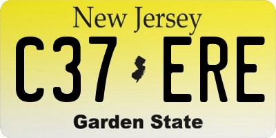 NJ license plate C37ERE