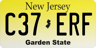 NJ license plate C37ERF
