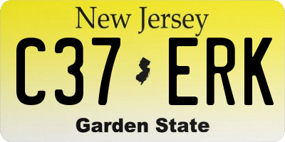 NJ license plate C37ERK