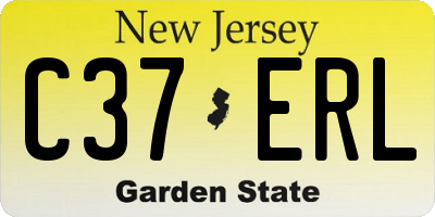 NJ license plate C37ERL
