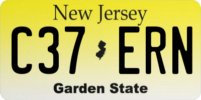 NJ license plate C37ERN