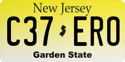 NJ license plate C37ERO